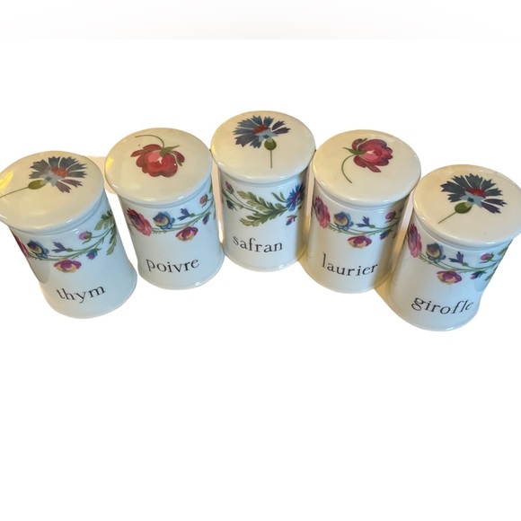 Porcelaine De Paris France Spice Set - 5 Jars, 5 Egg Shaped Shakers - Picture 2 of 5